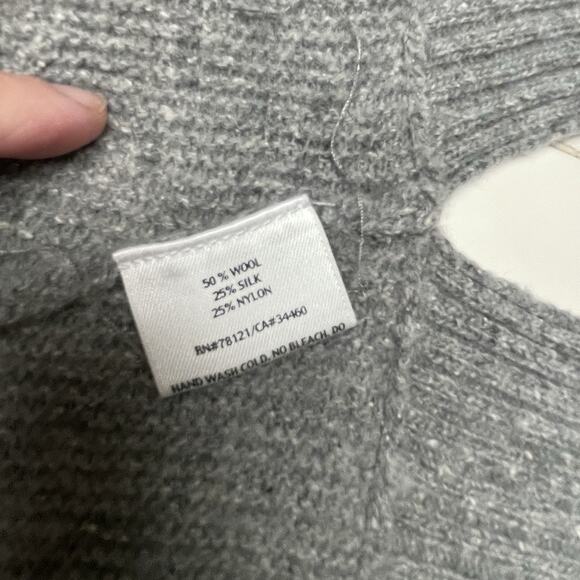 Eileen Fisher Gray Sweater Open Cardigan Size XL Wool Blend Pockets Minimalist - Picture 3 of 5